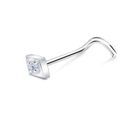 Silver Curved Nose Stud NSKB-1745